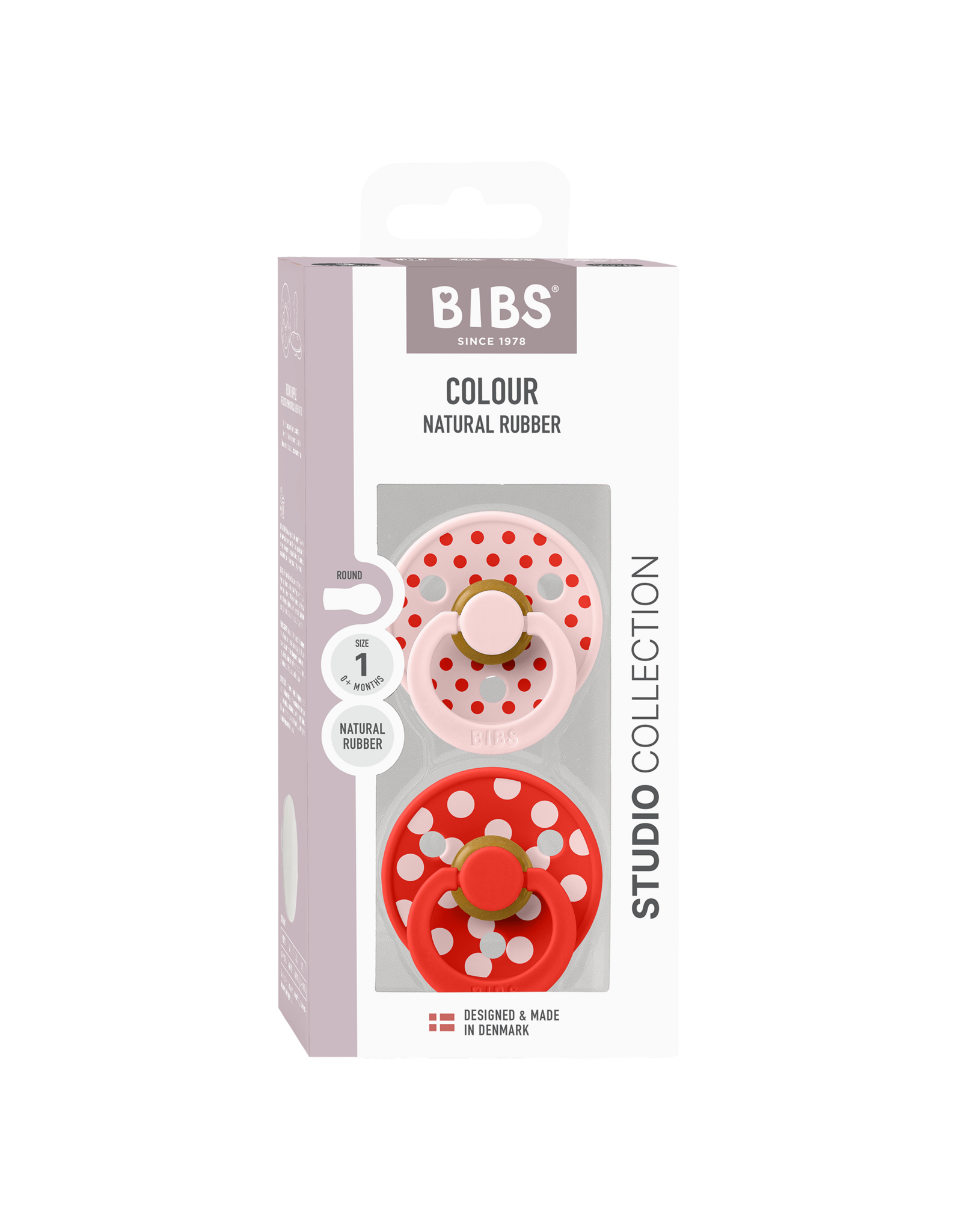 BIBS - Studio Colour 2 pack Polka Blossom / Candy Apple