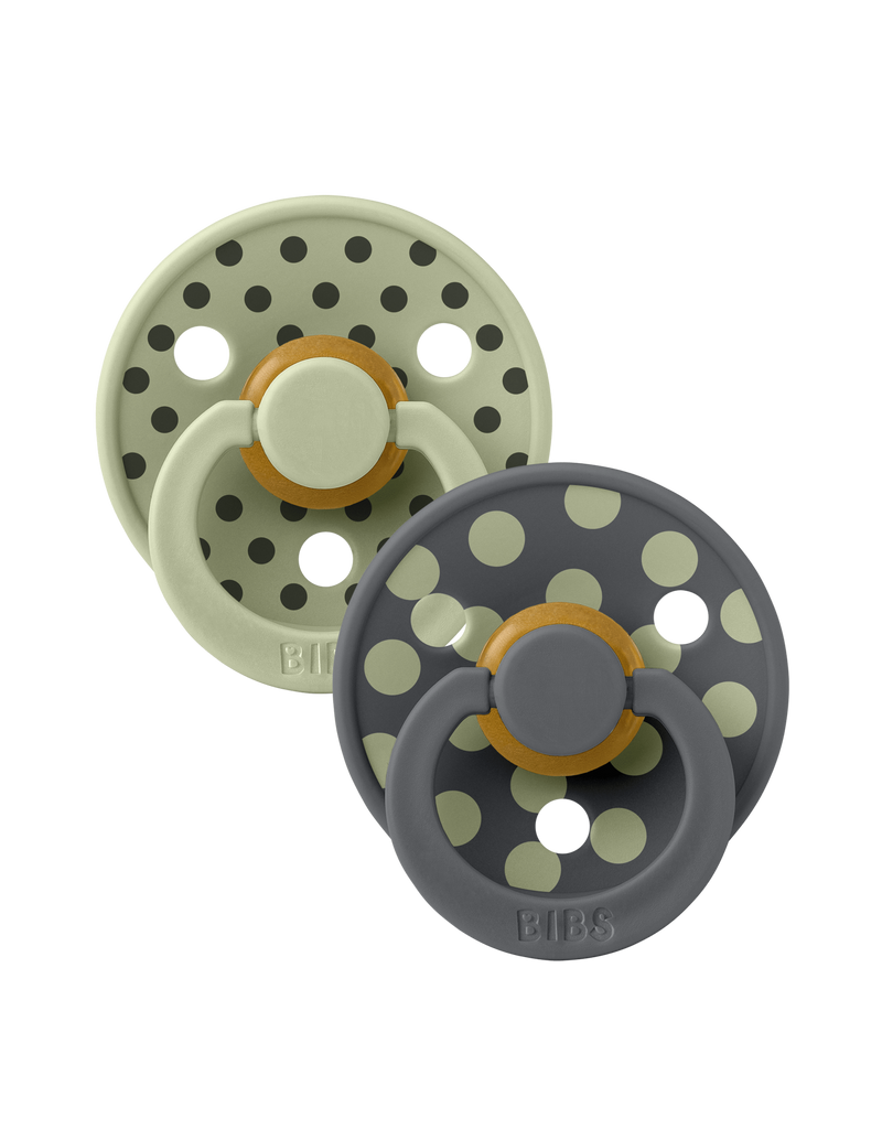 BIBS - Studio Colour 2 pack Polka Sage / Iron