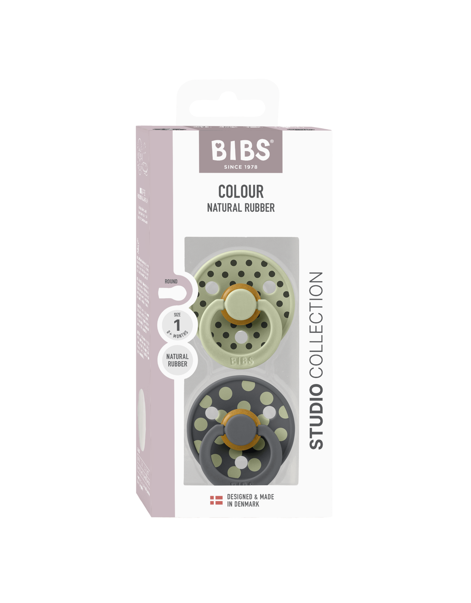 BIBS - Studio Colour 2 pack Polka Sage / Iron