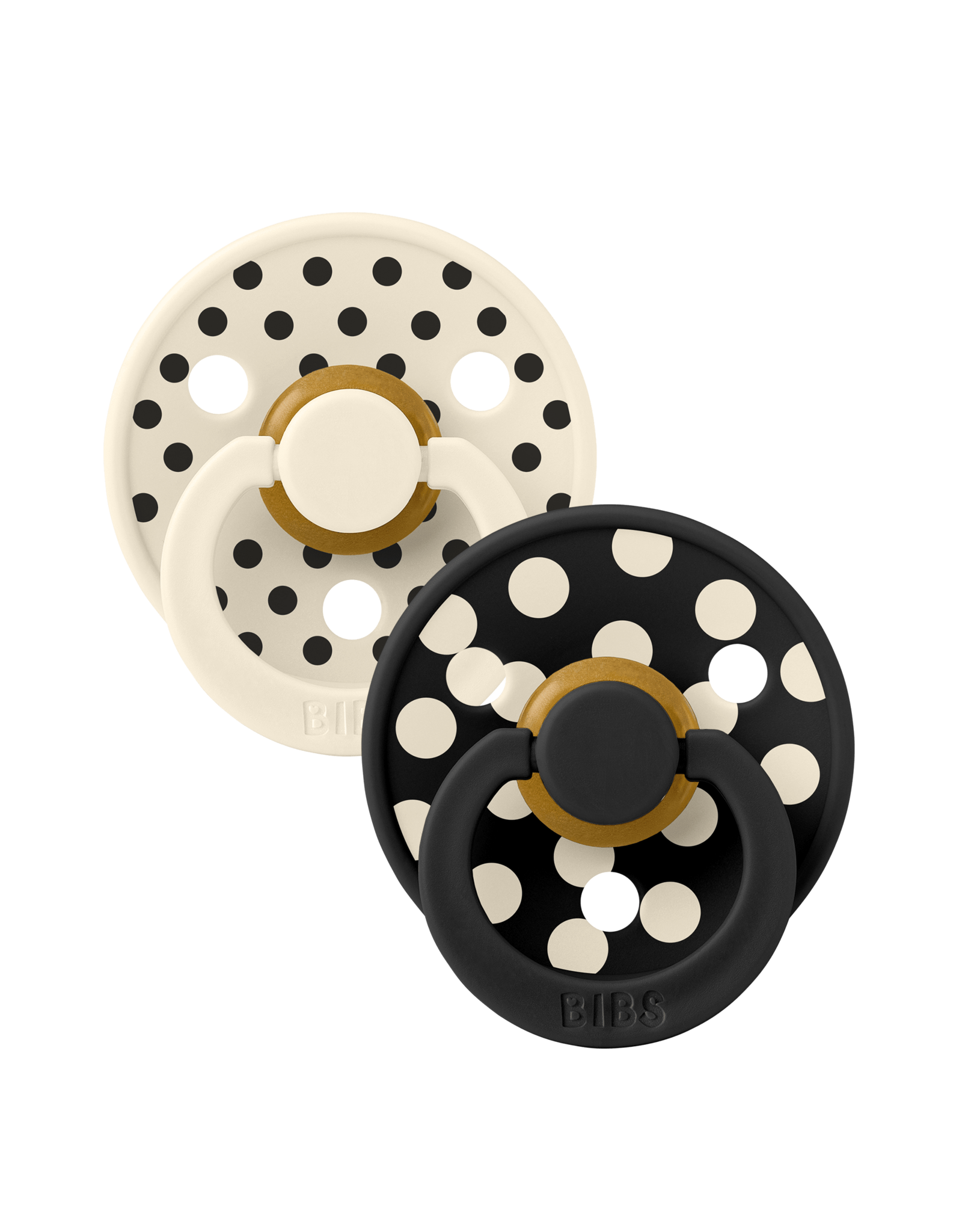 BIBS - Studio Colour 2 pack Polka dot Ivory / Black