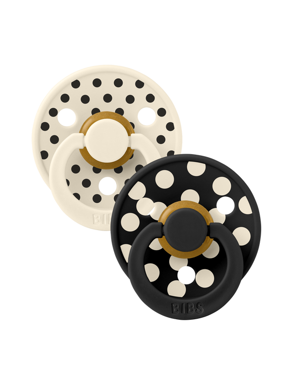 BIBS - Studio Colour 2 pack Polka dot Ivory / Black
