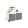 Kinderboekenplank op wielen "HUS", wit