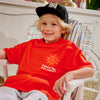 Jongens Heavy Jersey Tee Caz van Z8 Kids in de kleur Vibrant flame in maat 152-158.