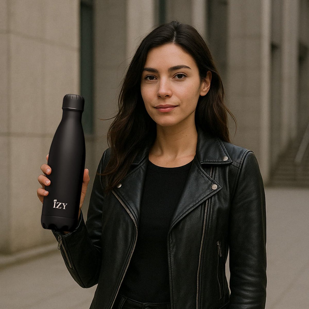 IZY Thermos Bottle - Black - 500ML To-Go Insulated Water Bottles