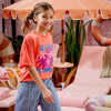 Meisjes Oversized Tee Davina van Z8 Kids in de kleur Living coral in maat 152-158.