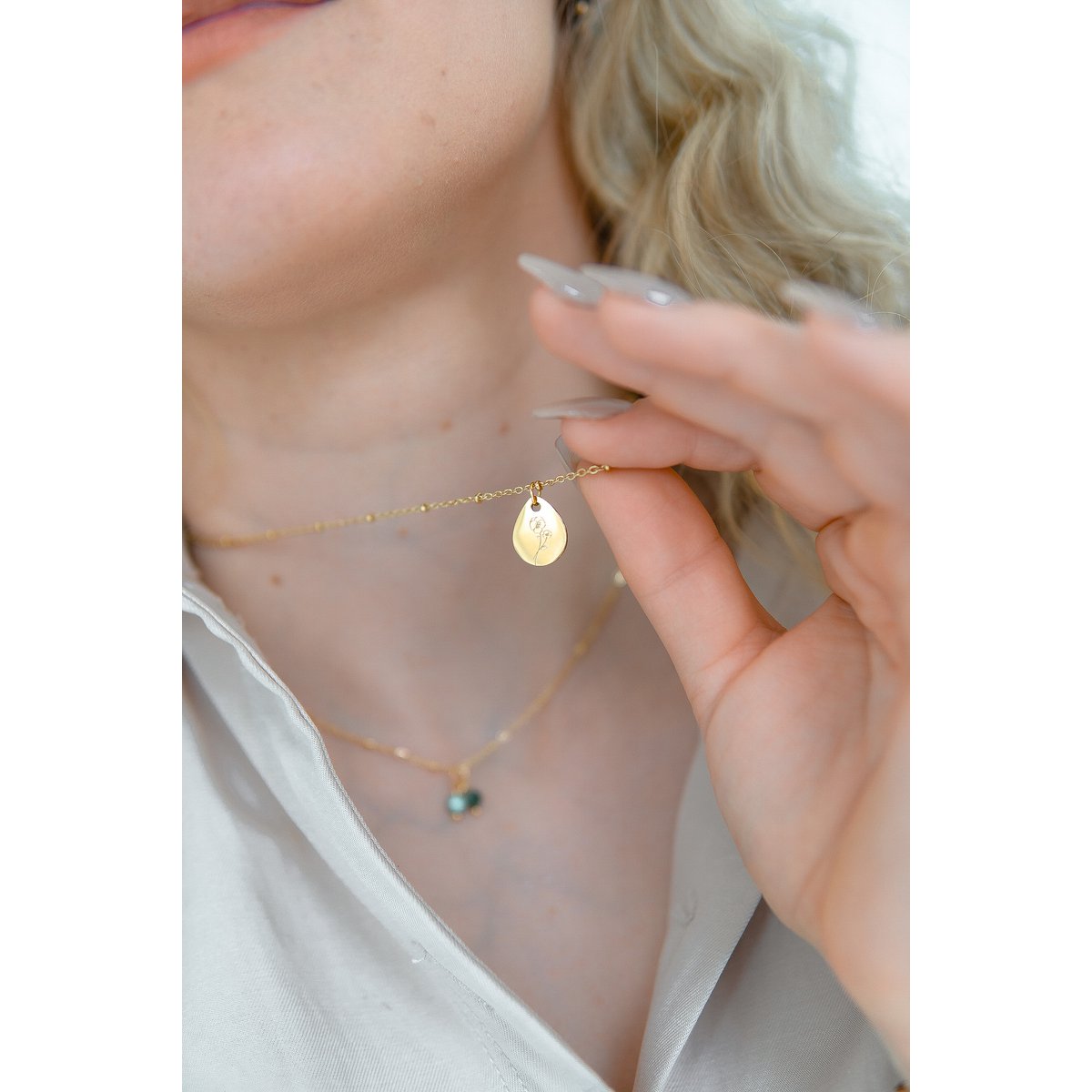 Gouden Geboortebloem Ketting (per maand te bestellen)
