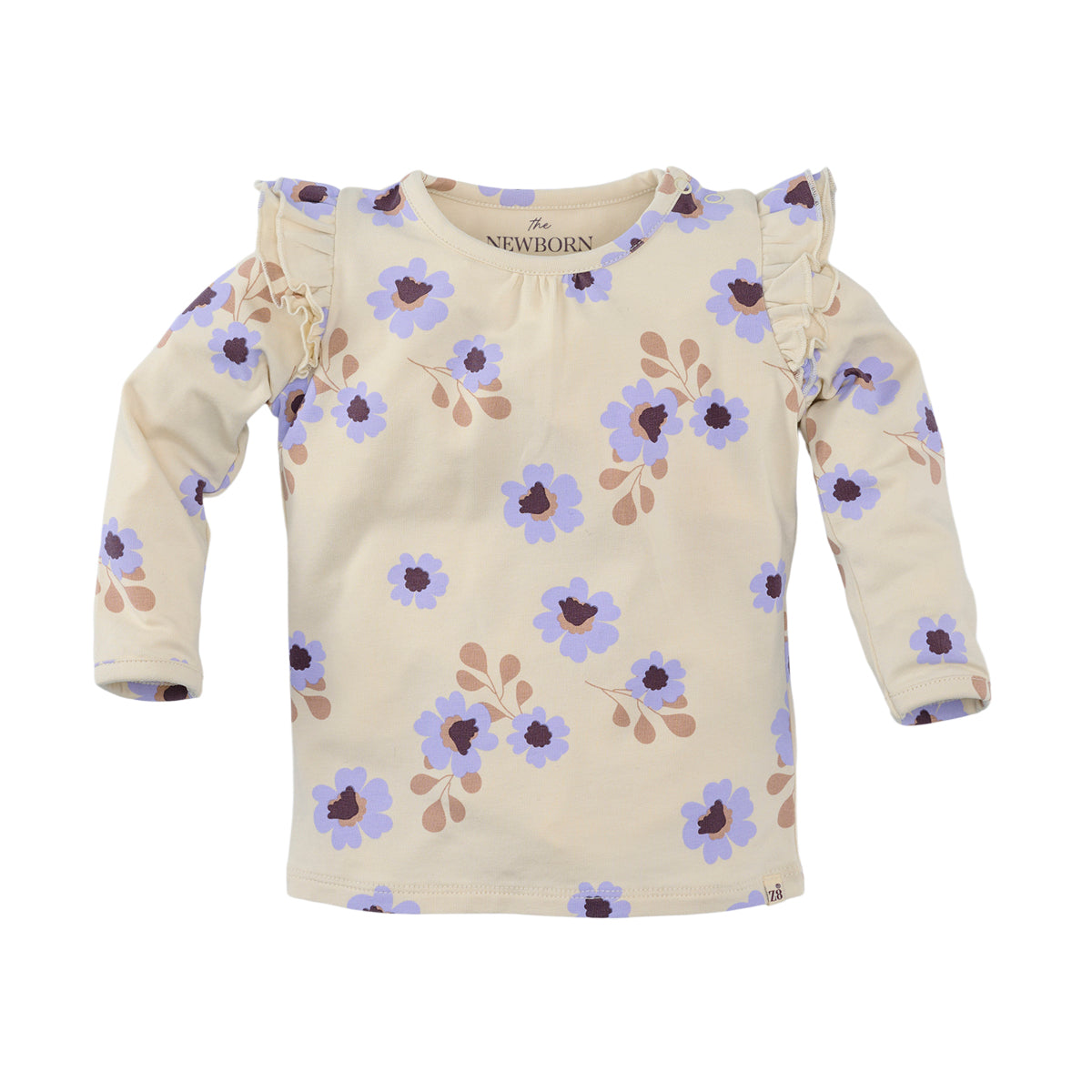 Meisjes Longsleeve Elizan van Z8 Newborn in de kleur Vanilla Cream AOP in maat 74.