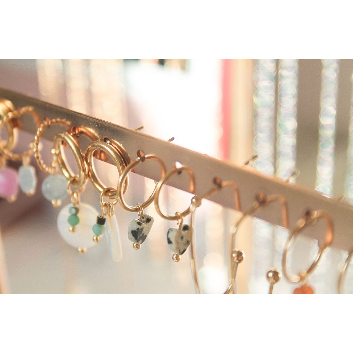 Oorringetjes Dalmatiër Jaspis Hartje - Goud