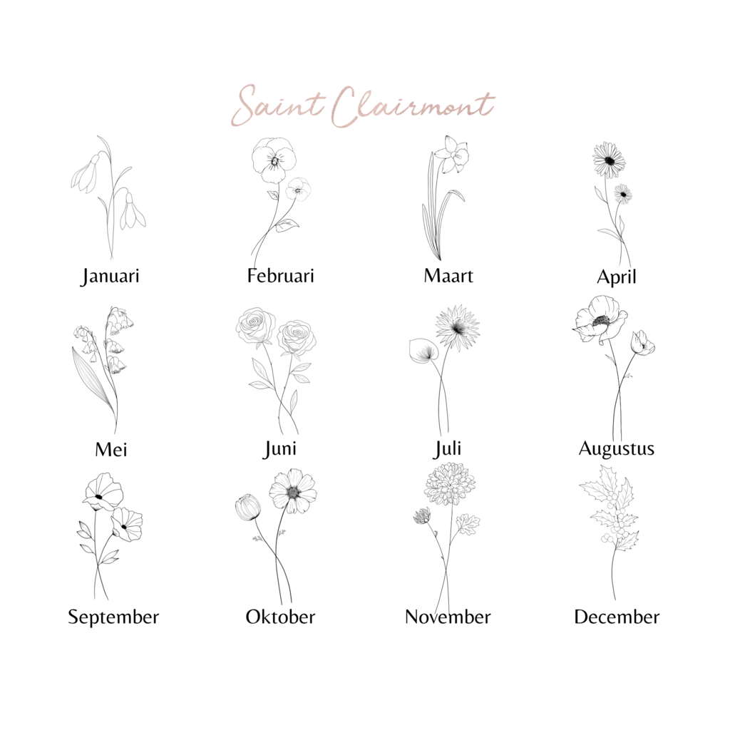 Gouden Geboortebloem Ketting (per maand te bestellen)