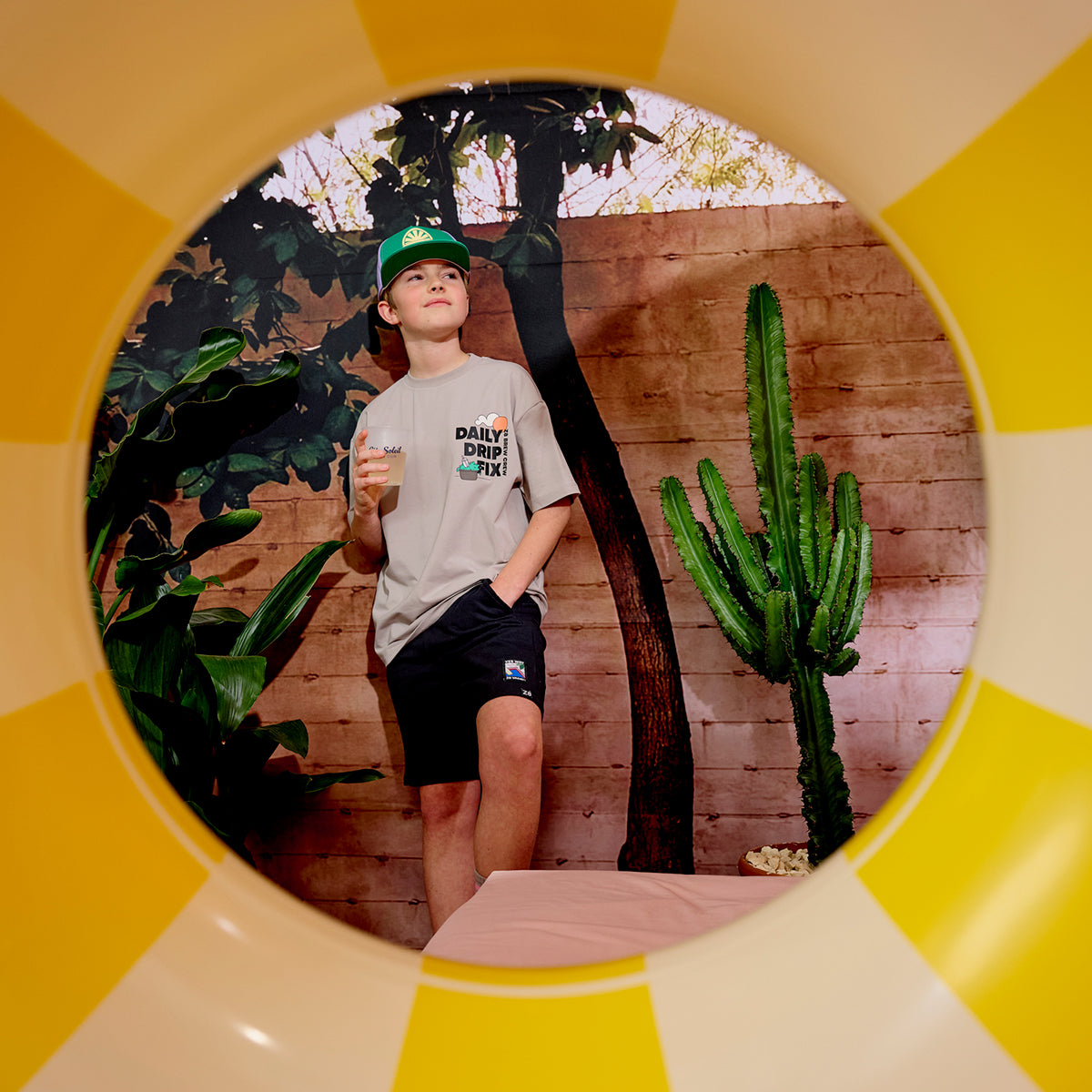 Jongens Heavy Jersey Tee Farel van Z8 Kids in de kleur Crushed rock in maat 152-158.