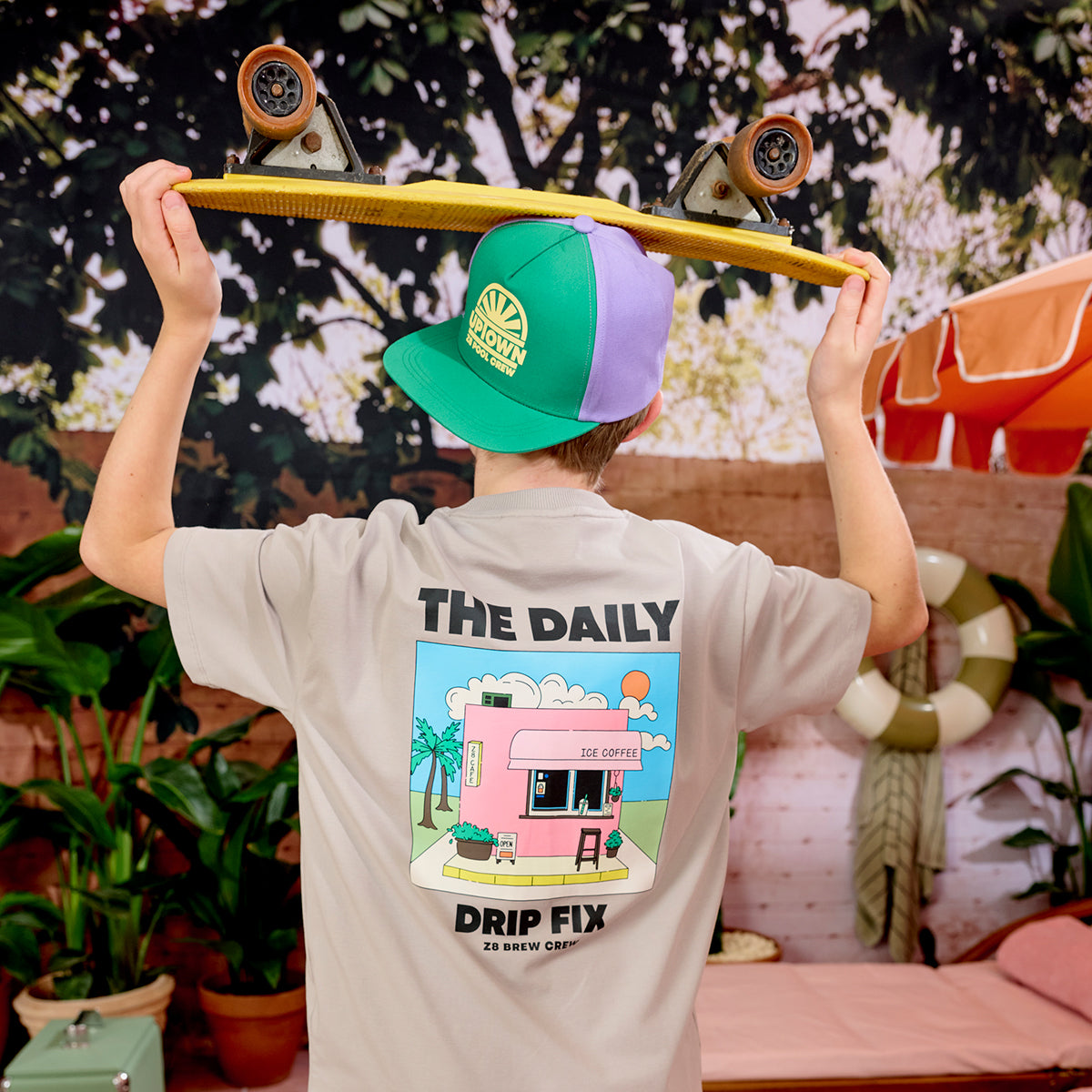 Jongens Heavy Jersey Tee Farel van Z8 Kids in de kleur Crushed rock in maat 152-158.