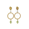 Statement Oorbellen Peridot & Maansteen - Goud