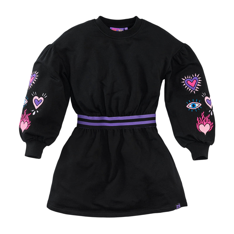 Meisjes Sweatdress Frozan van Z8 in de kleur Night Sky in maat 140-146.