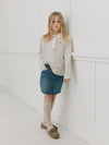 Meisjes CalliaSY LS T-shirt van Sofie Schnoor  in de kleur Off White Striped in maat 176.