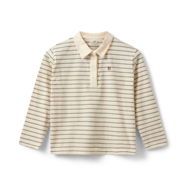 Meisjes CalliaSY LS T-shirt van Sofie Schnoor  in de kleur Off White Striped in maat 176.