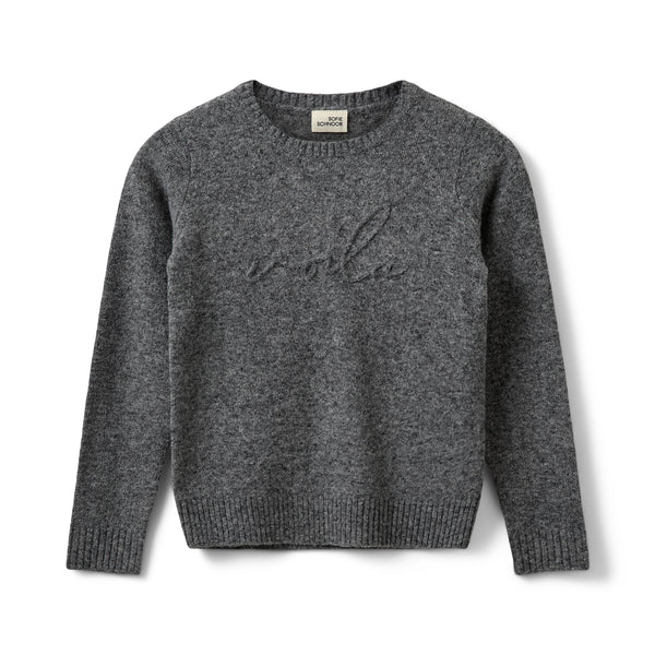 Meisjes MinnikSY Knit van Sofie Schnoor  in de kleur Dark grey melange in maat 176.