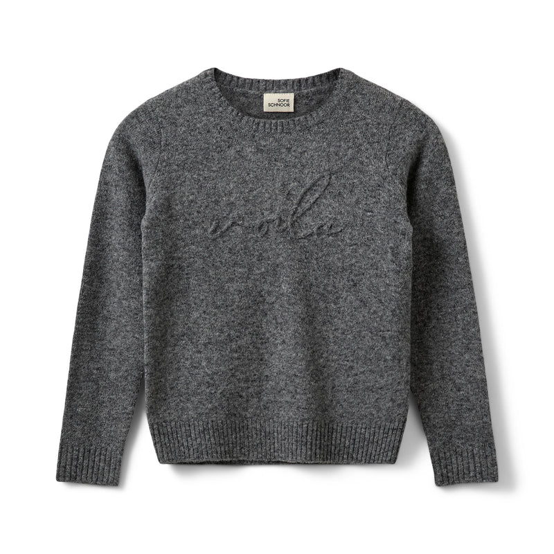 Meisjes MinnikSY Knit van Sofie Schnoor  in de kleur Dark grey melange in maat 176.
