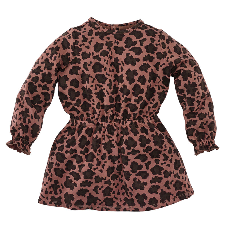 Meisjes DressGracie van Z8 Mini in de kleur Amber Brown AOP in maat 116.