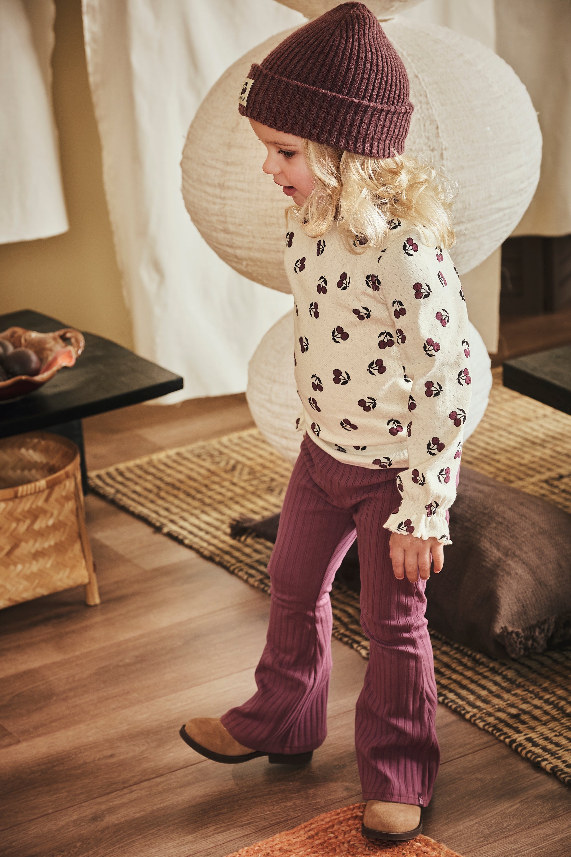 Meisjes Longsleeve Hinde van Z8 Mini in de kleur Vanilla Cream AOP in maat 116.