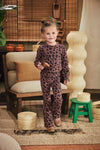 Meisjes Longsleeve Jaina van Z8 Mini in de kleur Amber Brown AOP in maat 116.