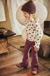 Meisjes Flared Pants Jolieke van Z8 Mini in de kleur Spicy Mauve in maat 116.