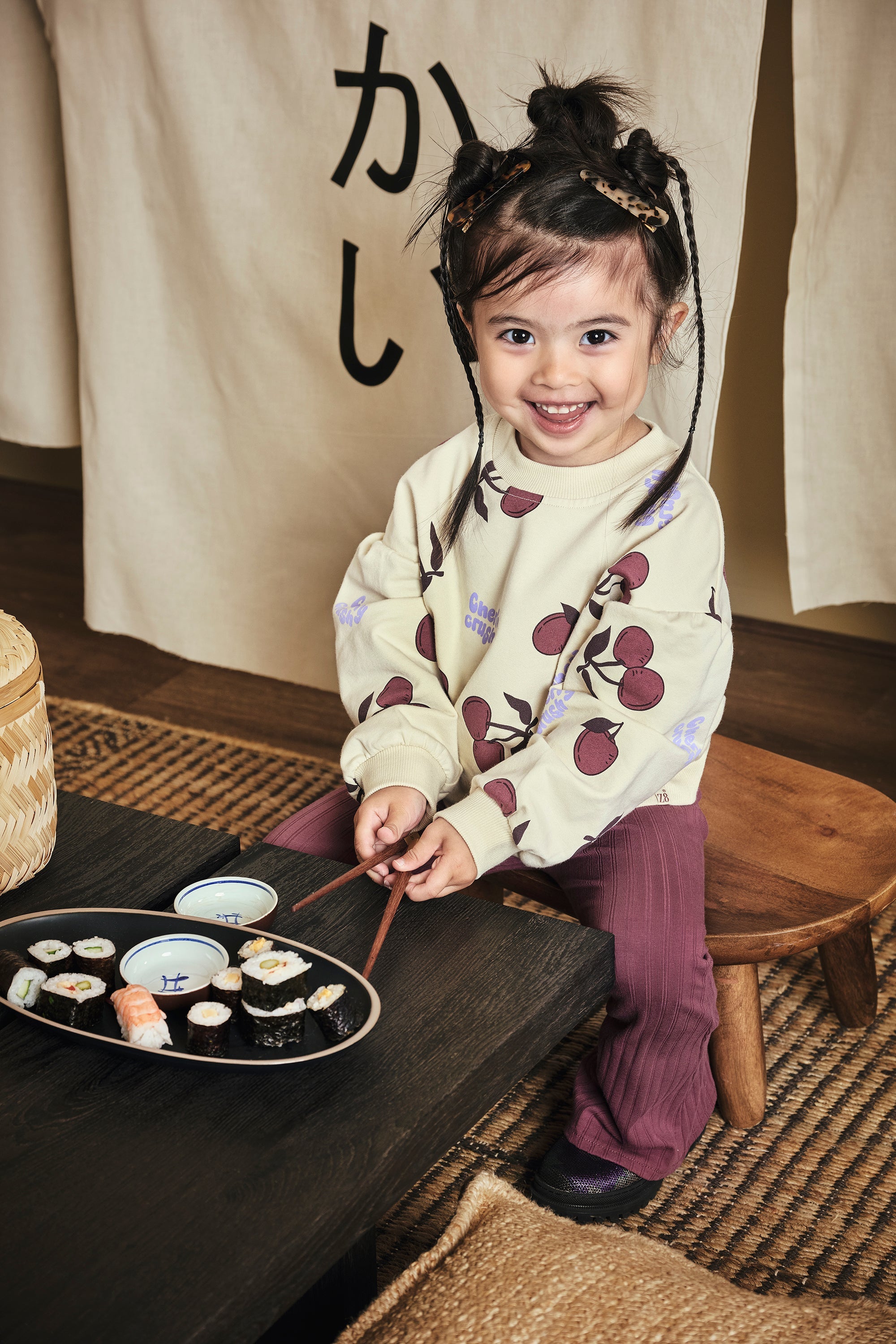 Meisjes Flared Pants Jolieke van Z8 Mini in de kleur Spicy Mauve in maat 116.