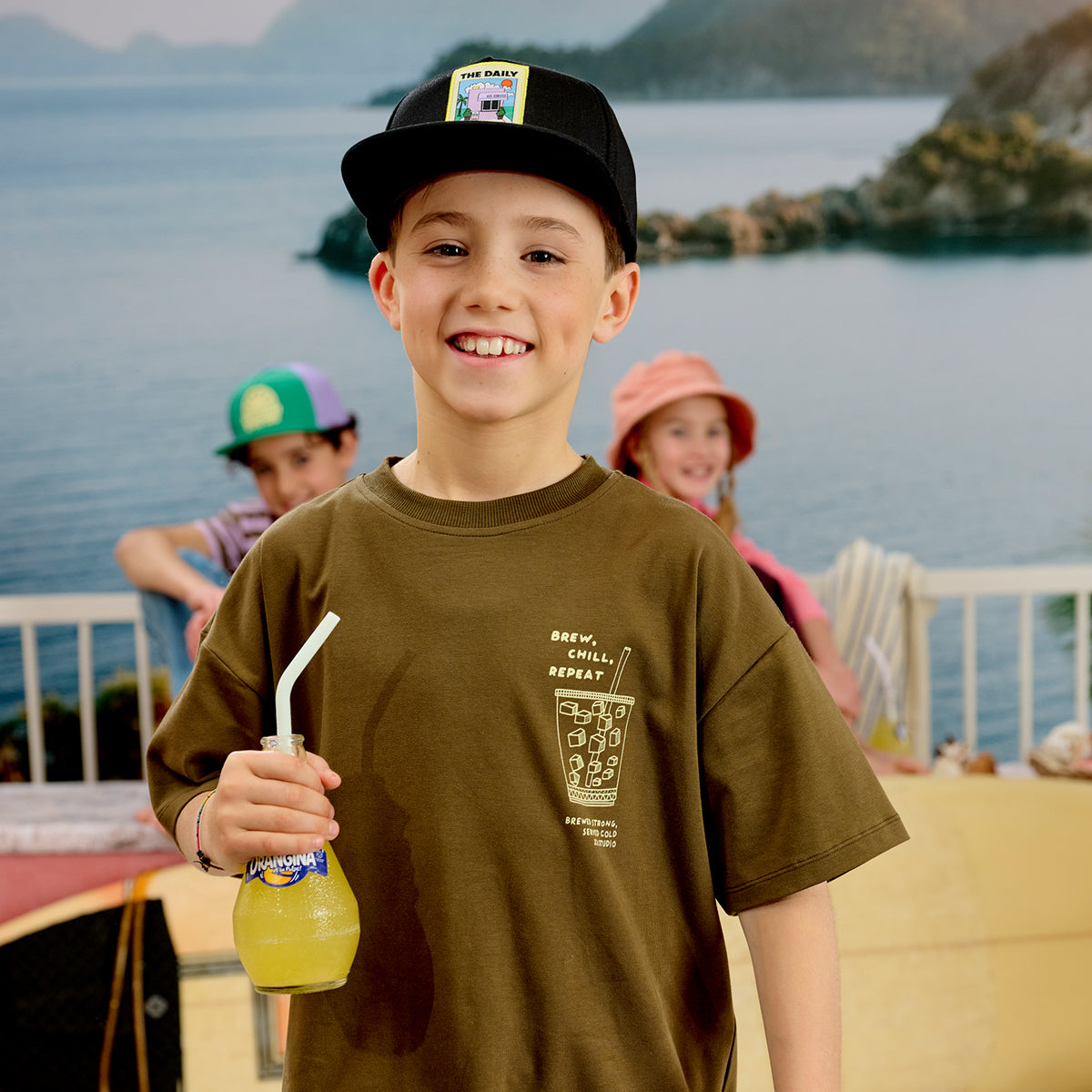 Jongens Tee Lenox van Z8 Kids in de kleur Golden moss in maat 152-158.