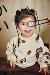 Meisjes Sweater Liefe van Z8 Mini in de kleur Vanilla Cream AOP in maat 116.