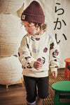 Meisjes Sweater Liefe van Z8 Mini in de kleur Vanilla Cream AOP in maat 116.