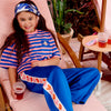 Meisjes Boxy Tee Marijn van Z8 Kids in de kleur Summer punch in maat 152-158.