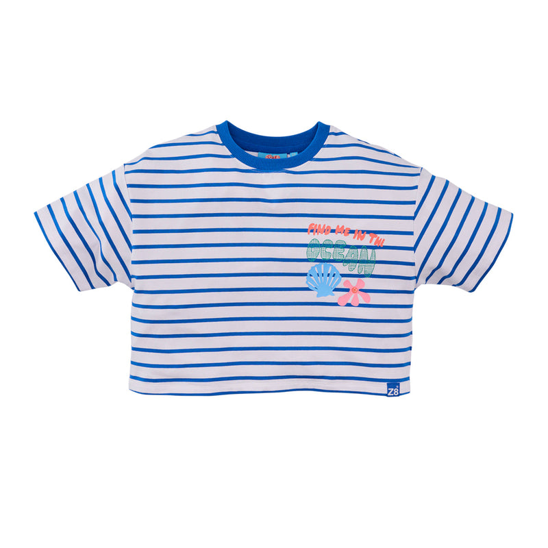 Meisjes Cropped Tee Mint van Z8 Kids in de kleur Bright white in maat 152-158.