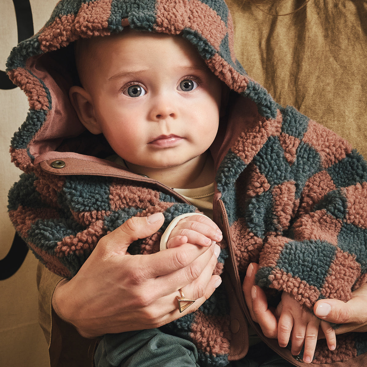 Jongens Teddy Jacket Naim van Z8 Newborn in de kleur Amber Brown in maat 74.