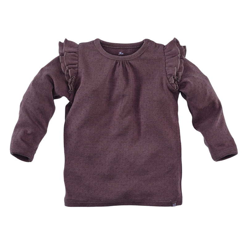 Meisjes Longsleeve Neva van Z8 Newborn in de kleur Frosted Plum in maat 74.