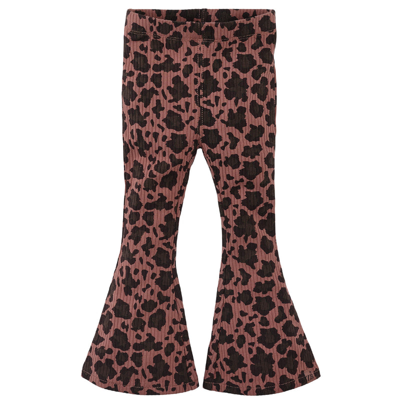 Meisjes Flared Pants Phileine van Z8 Mini in de kleur Amber Brown AOP in maat 116.