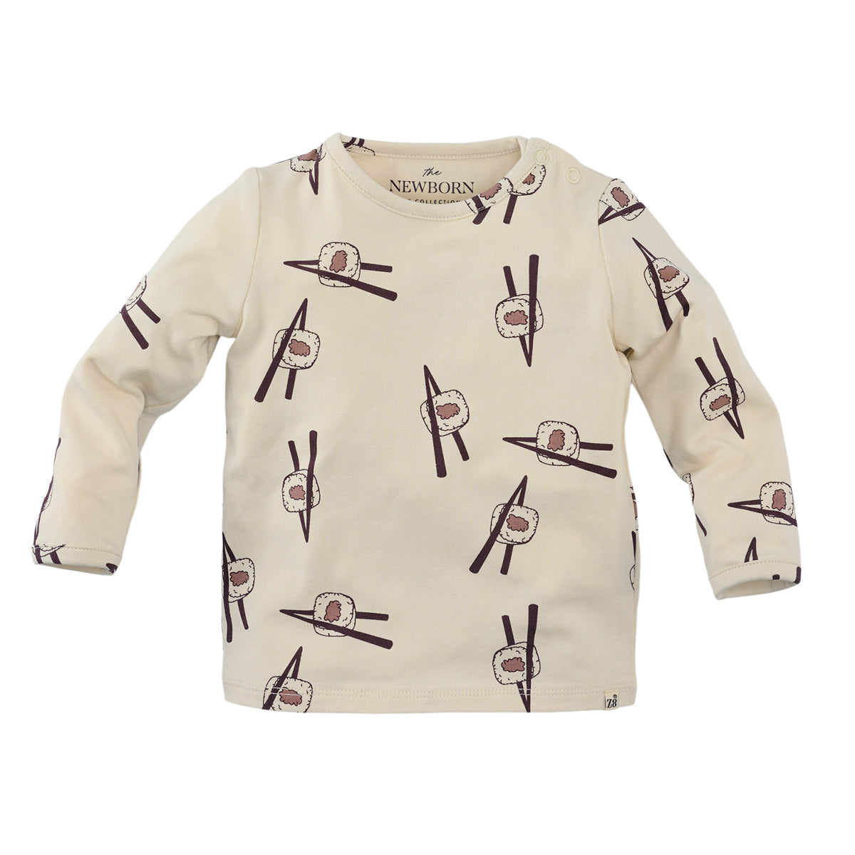 Jongens Longsleeve Quirijn van Z8 Newborn in de kleur Vanilla Cream AOP in maat 74.