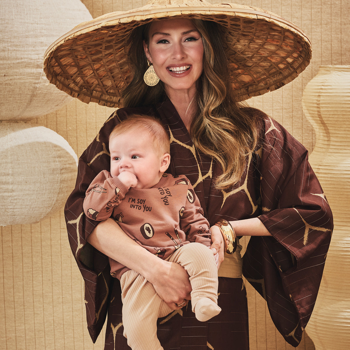 Jongens Longsleeve Ramy van Z8 Newborn in de kleur Amber Brown AOP in maat 74.