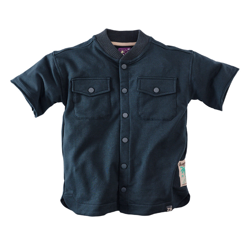 Jongens Sweat Overshirts Silas van Z8 in de kleur Black board in maat 140-146.