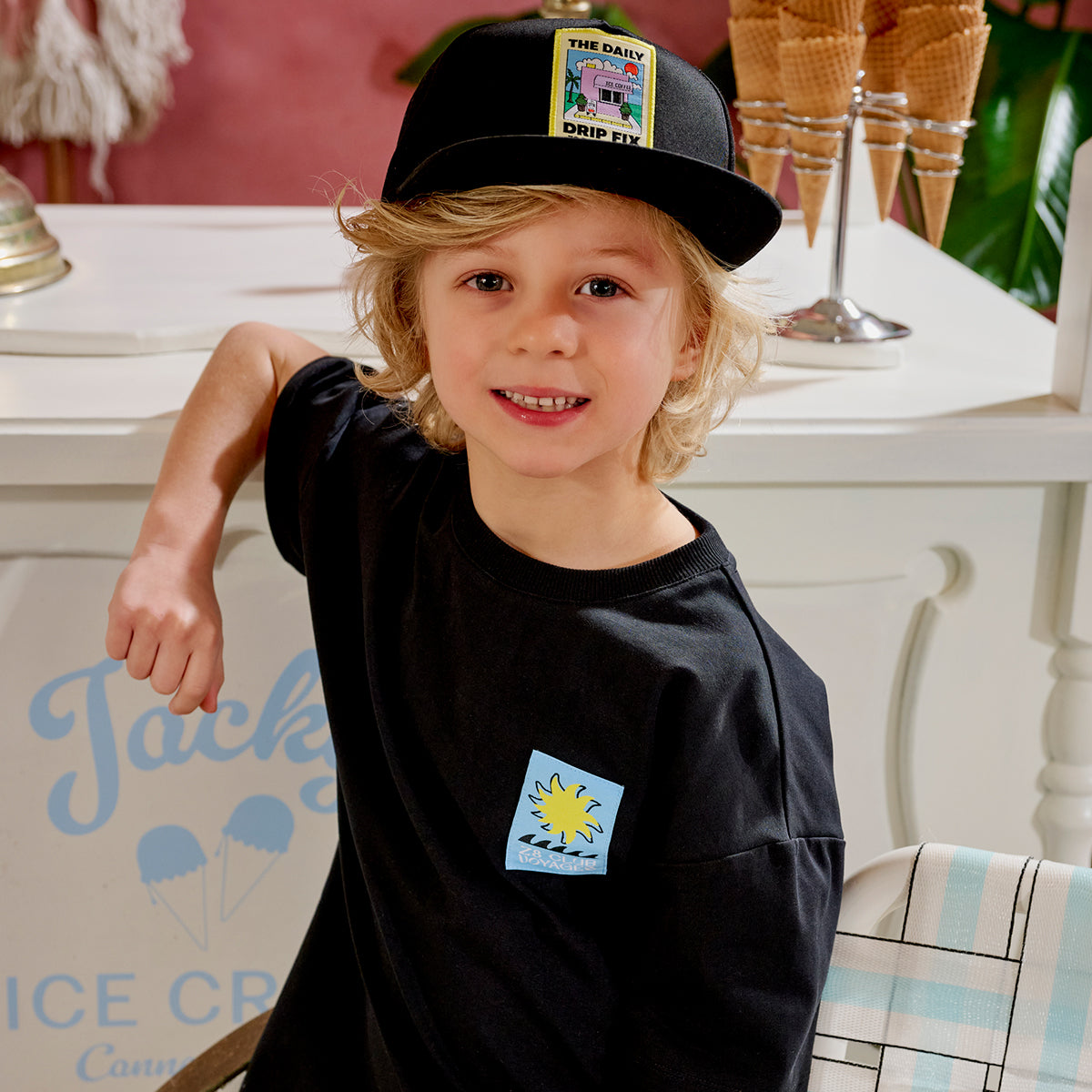 Jongens Tee Thierno van Z8 Kids in de kleur Night sky in maat 152-158.