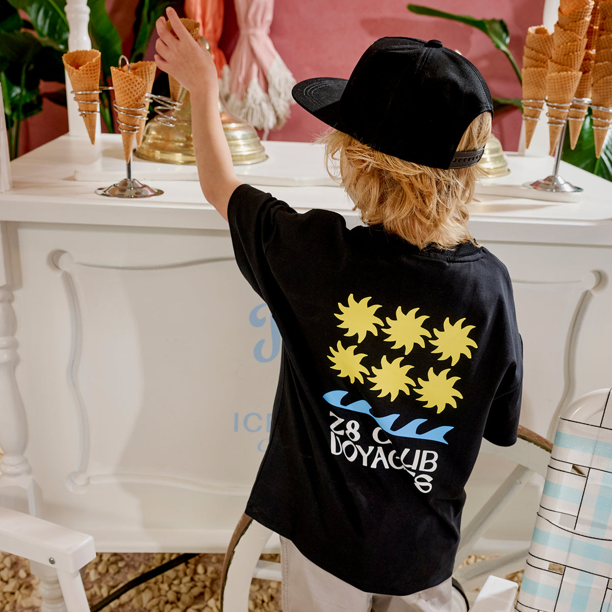 Jongens Tee Thierno van Z8 Kids in de kleur Night sky in maat 152-158.