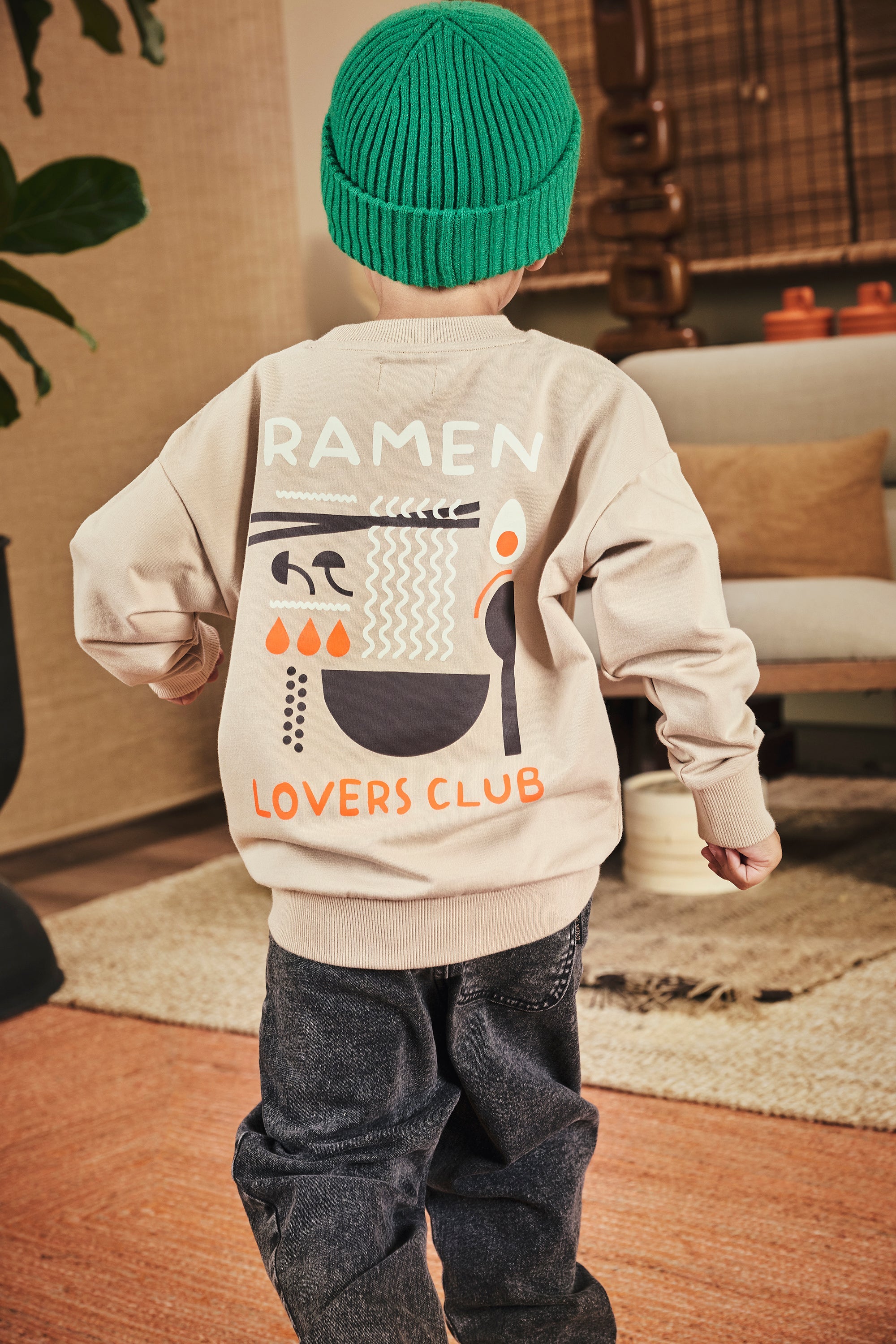 Jongens Sweater Tiemen van Z8 Mini in de kleur Nougat in maat 116.