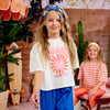 Meisjes Boxy Tee Valentina van Z8 Kids in de kleur Soft pearl in maat 152-158.