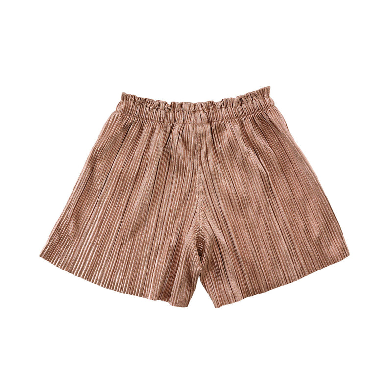 Meisjes Plisse Shorts Yindi van  in de kleur Metallic peach in maat 140.