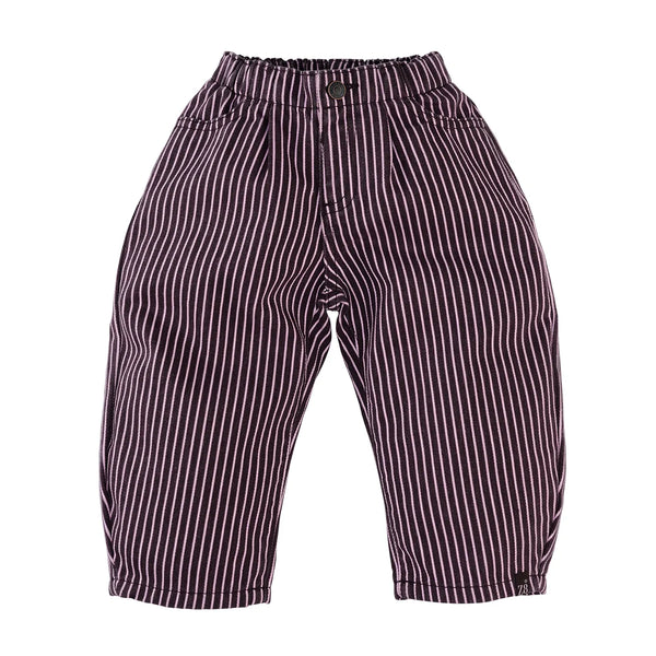 Meisjes Woven pants barrel fit Nisrine van Z8 Mini in de kleur Chocolate plum in maat 116.