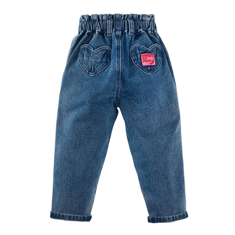 Meisjes Denim jeans Soraya van Z8 Mini in de kleur Mid blue in maat 116.