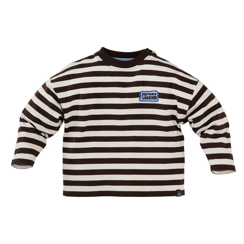 Jongens Heavy jersey longsleeve Cillian van Z8 Mini in de kleur Chocolate plum in maat 116.
