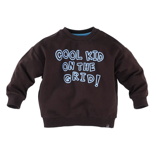 Jongens Sweater Janoah van Z8 Mini in de kleur Chocolate plum in maat 116.