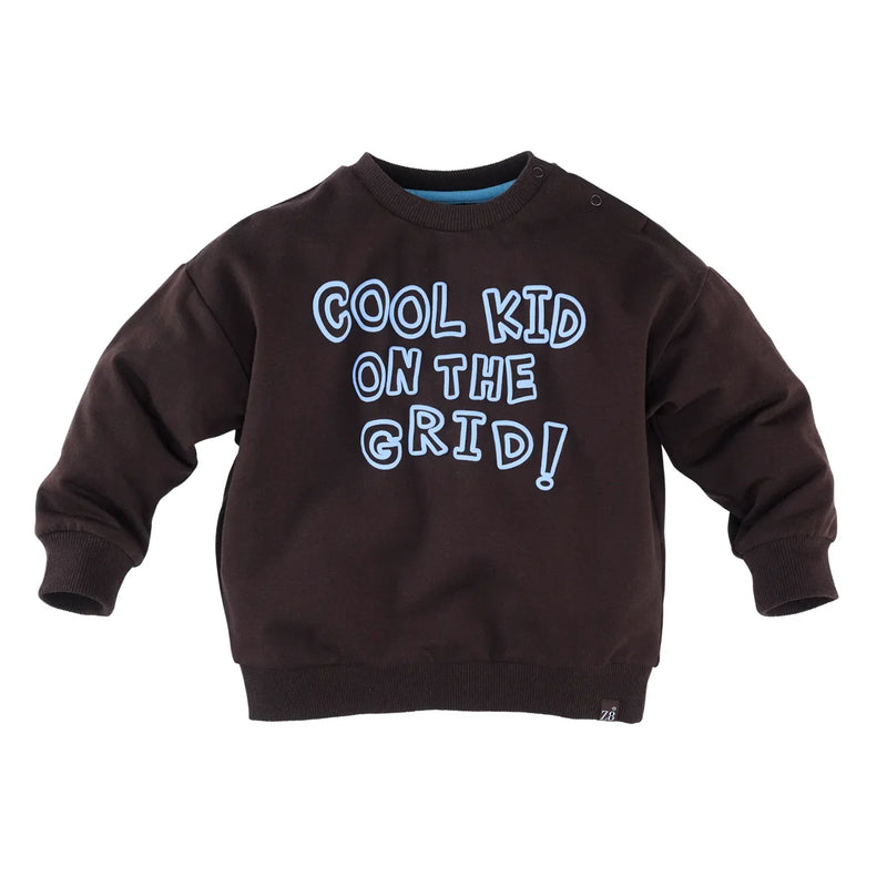 Jongens Sweater Janoah van Z8 Mini in de kleur Chocolate plum in maat 116.