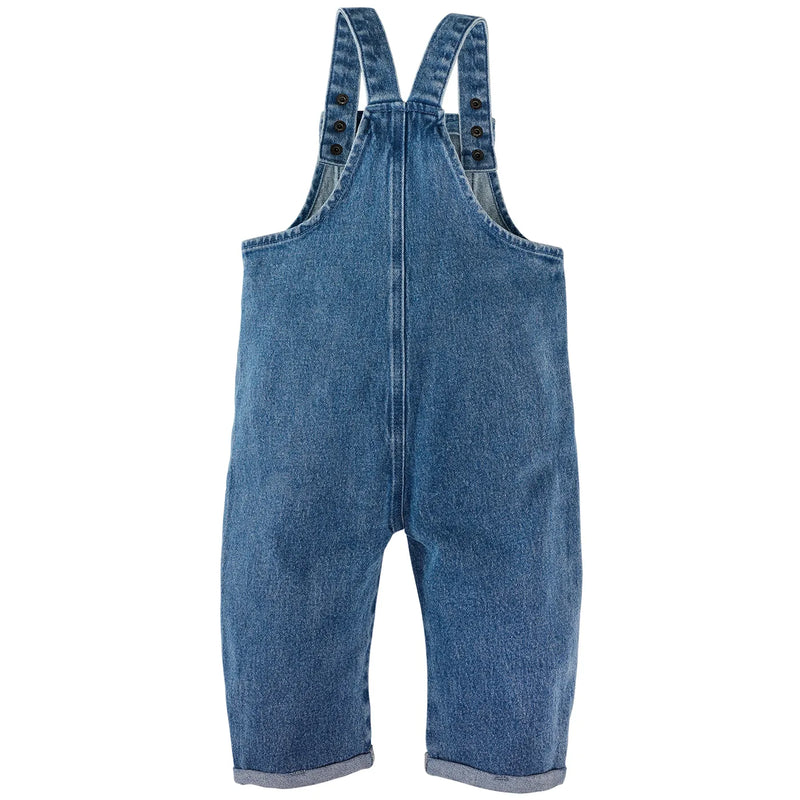 Unisexs Denim salopette Alessio van Z8 Mini in de kleur Mid blue in maat 98.