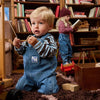Unisexs Denim salopette Alessio van Z8 Mini in de kleur Mid blue in maat 98.
