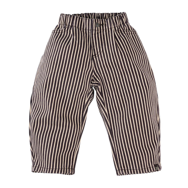 Jongens Woven pants barrel fit Leandro van Z8 Mini in de kleur Chocolate plum in maat 116.